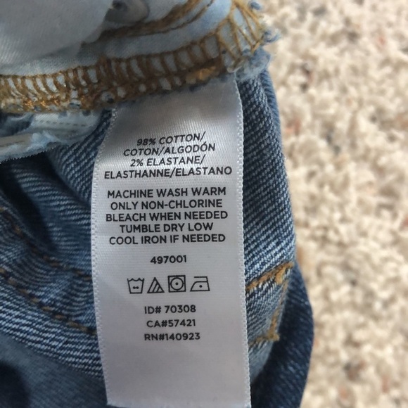 Loft High Rise Shortie Raw Hem Rolled 4 inch inseam denim jean shorts - Picture 8 of 15